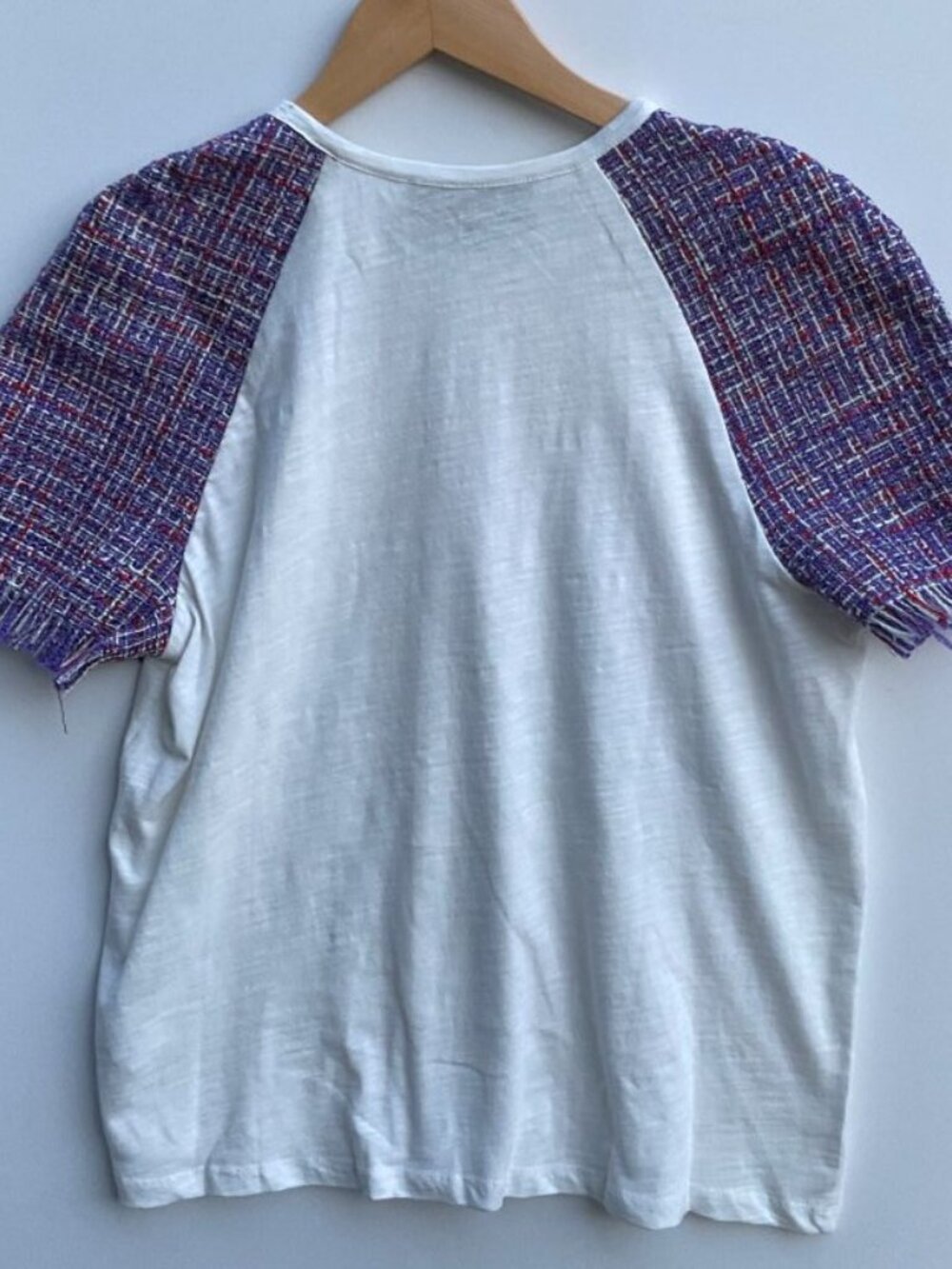 Anthropologie Tweed-Sleeve Tee Size M - Picture 6 of 6
